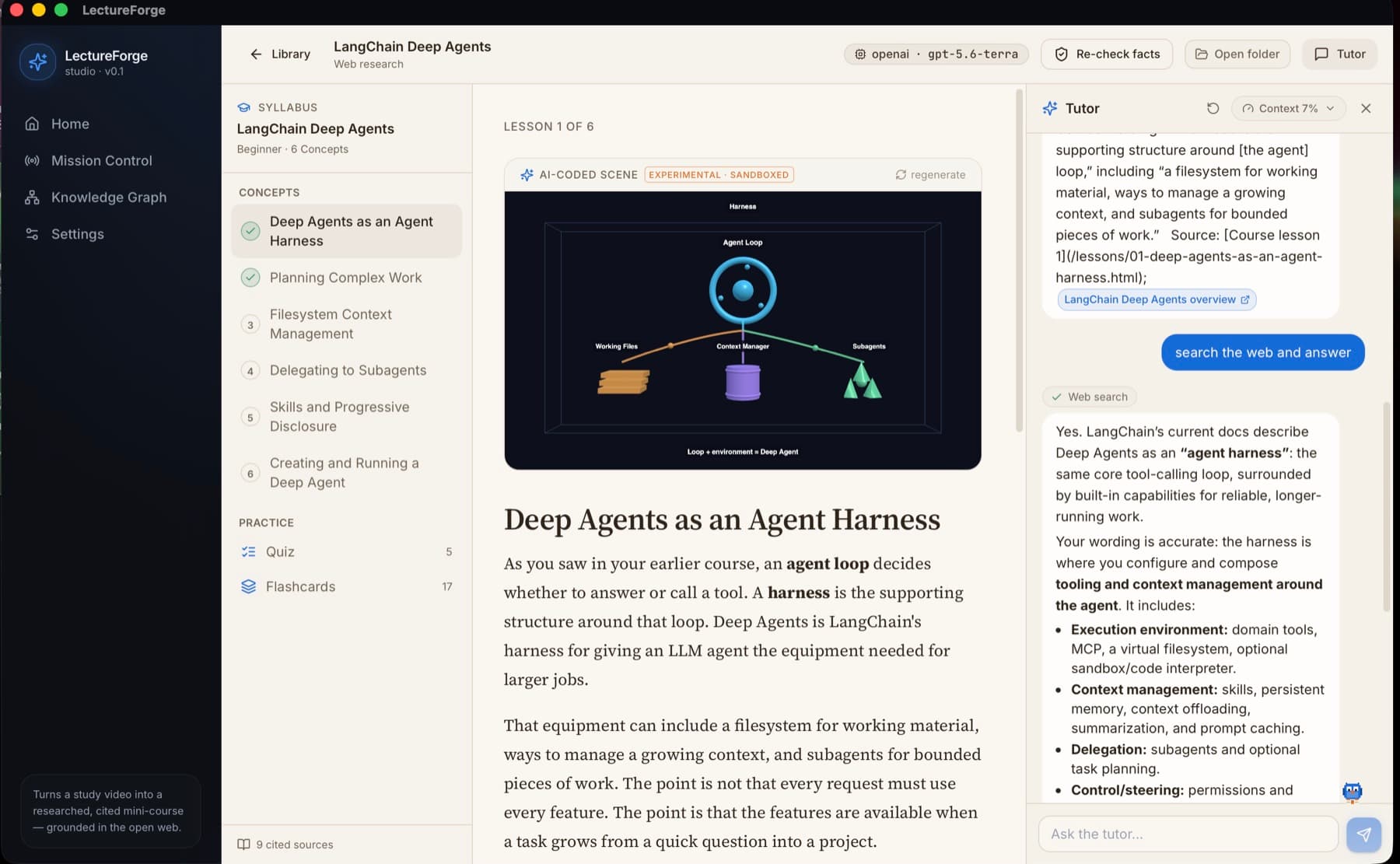 LectureForge: Course reader